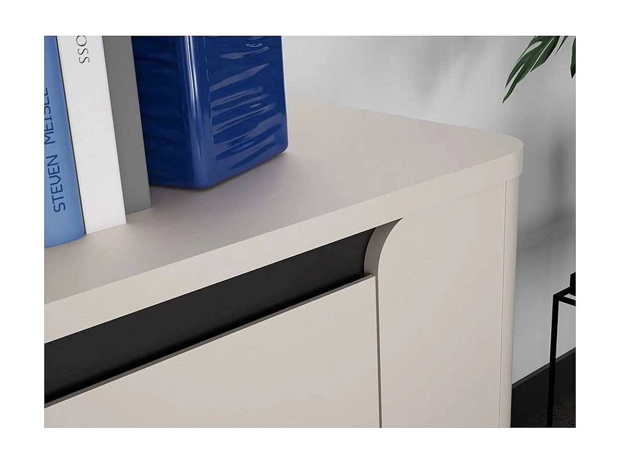 Credenza Zeff/Ante a battente/Cassetti/Piano del mobile/Beige