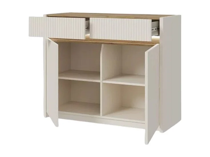 Credenza Skver/Ante a battente/Cassetti/MDF/Beige