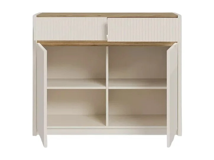 Sideboard Skver/Drehtüren/Schubladen/MDF/Beige