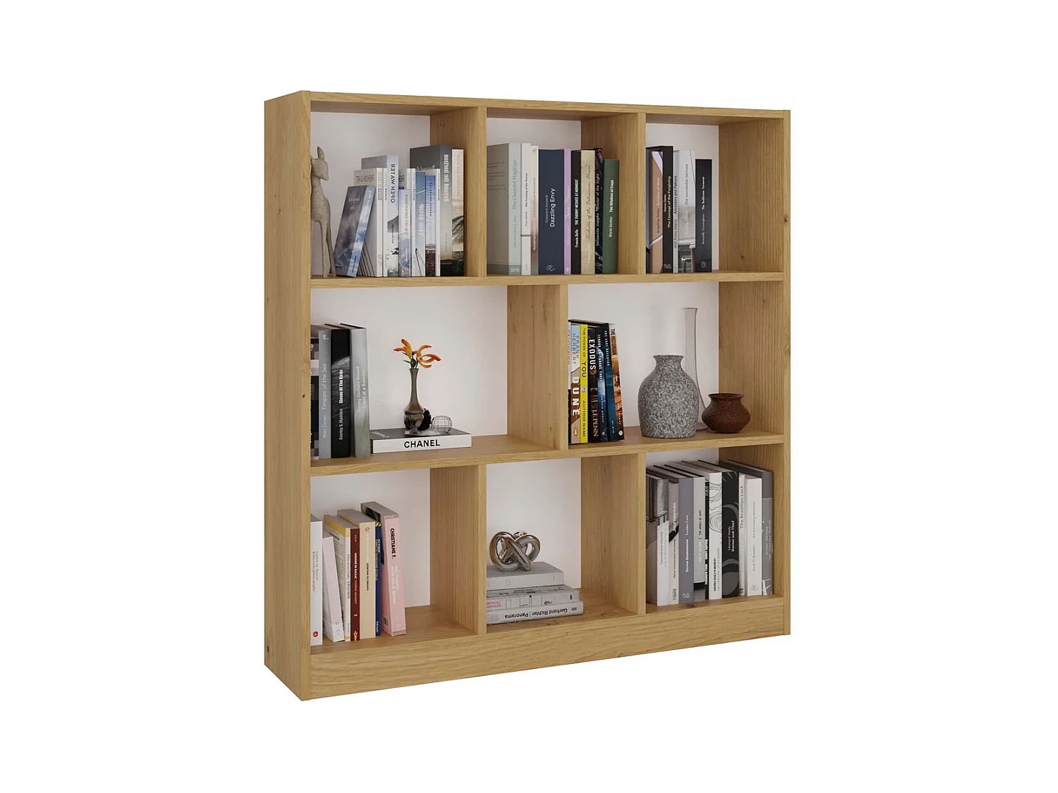Regał Fiesta 8P | Dąb Artisan |100x24x104 cm | Otwarta konstrukcja