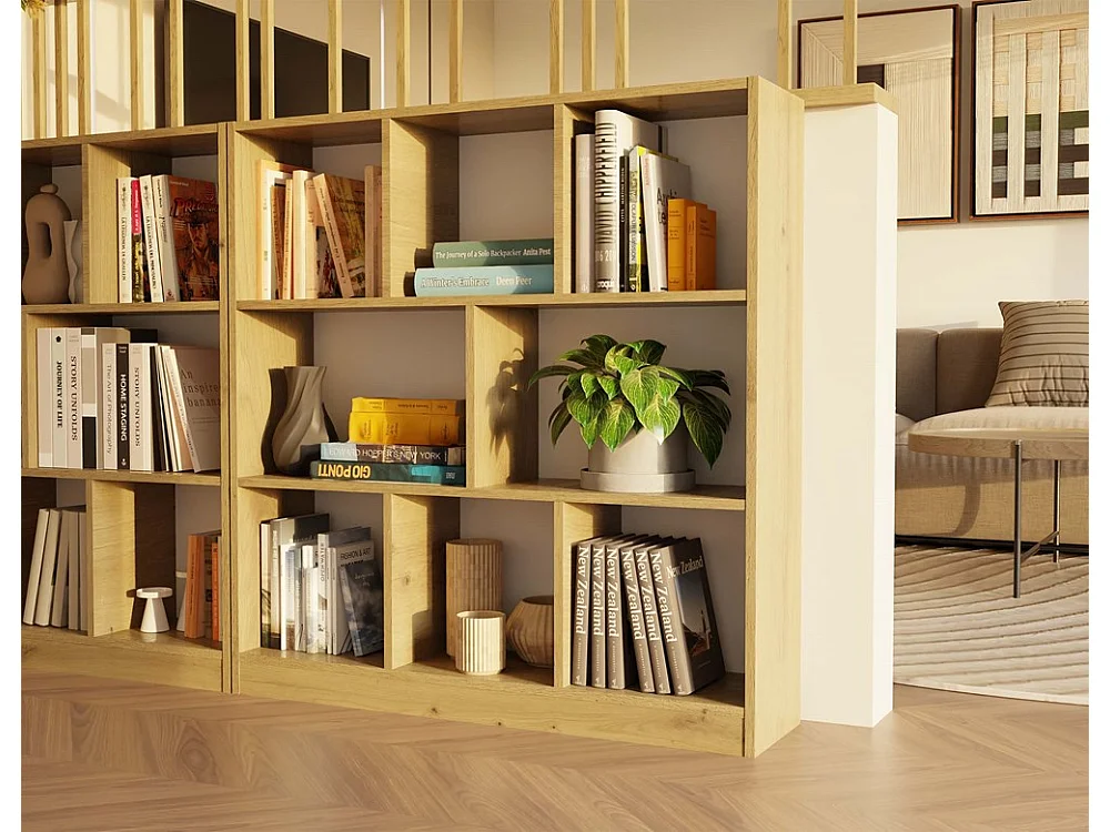 GILDA – Biblioteca 8 estantes – Dimensiones 104x100x24 cm – Mueble de almacenamiento - artesanal