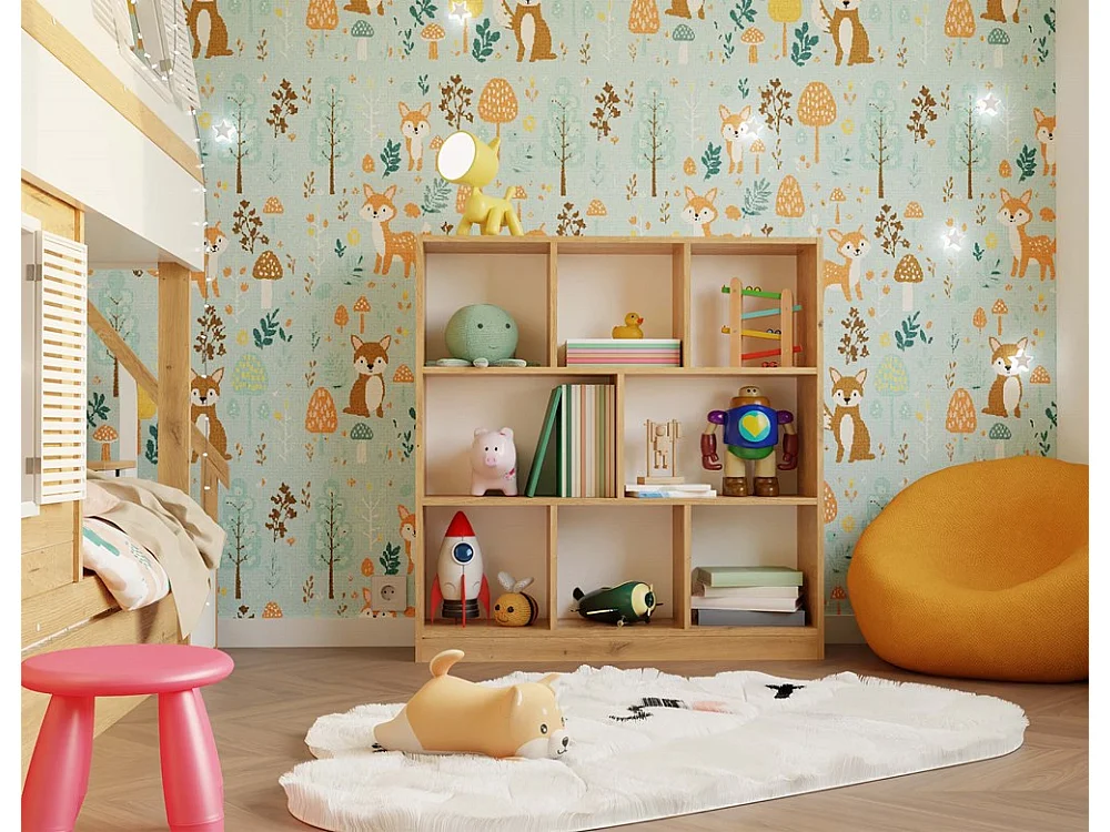 GILDA – Biblioteca 8 estantes – Dimensiones 104x100x24 cm – Mueble de almacenamiento - artesanal