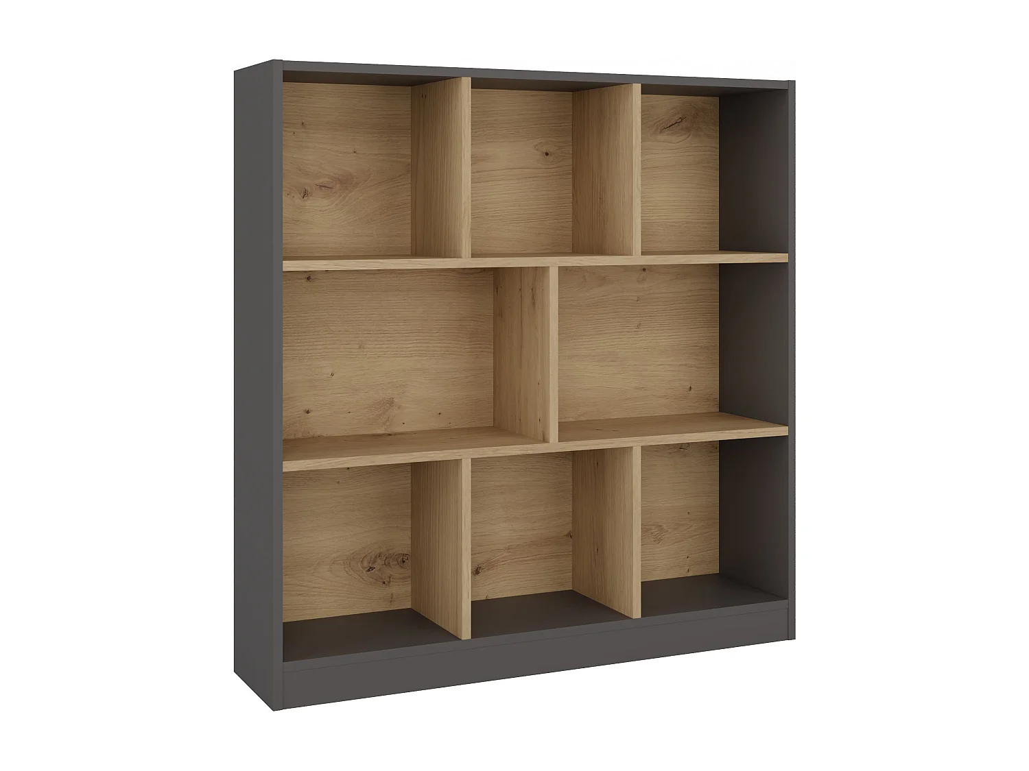 Regał Fiesta 8P |  Antracyt/Dąb Artisan | 100x24x104 cm | Otwarta konstrukcja