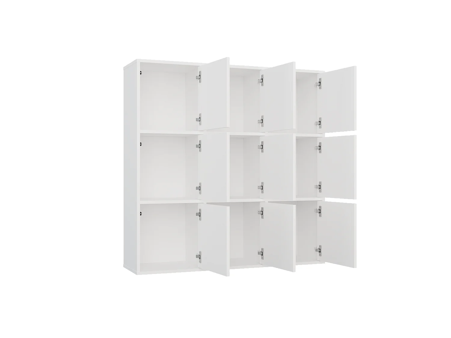 Regał MALAX 3x3 | Biały | 110.5x30x110.5 cm |Z 3 Drzwiami TIP-ON