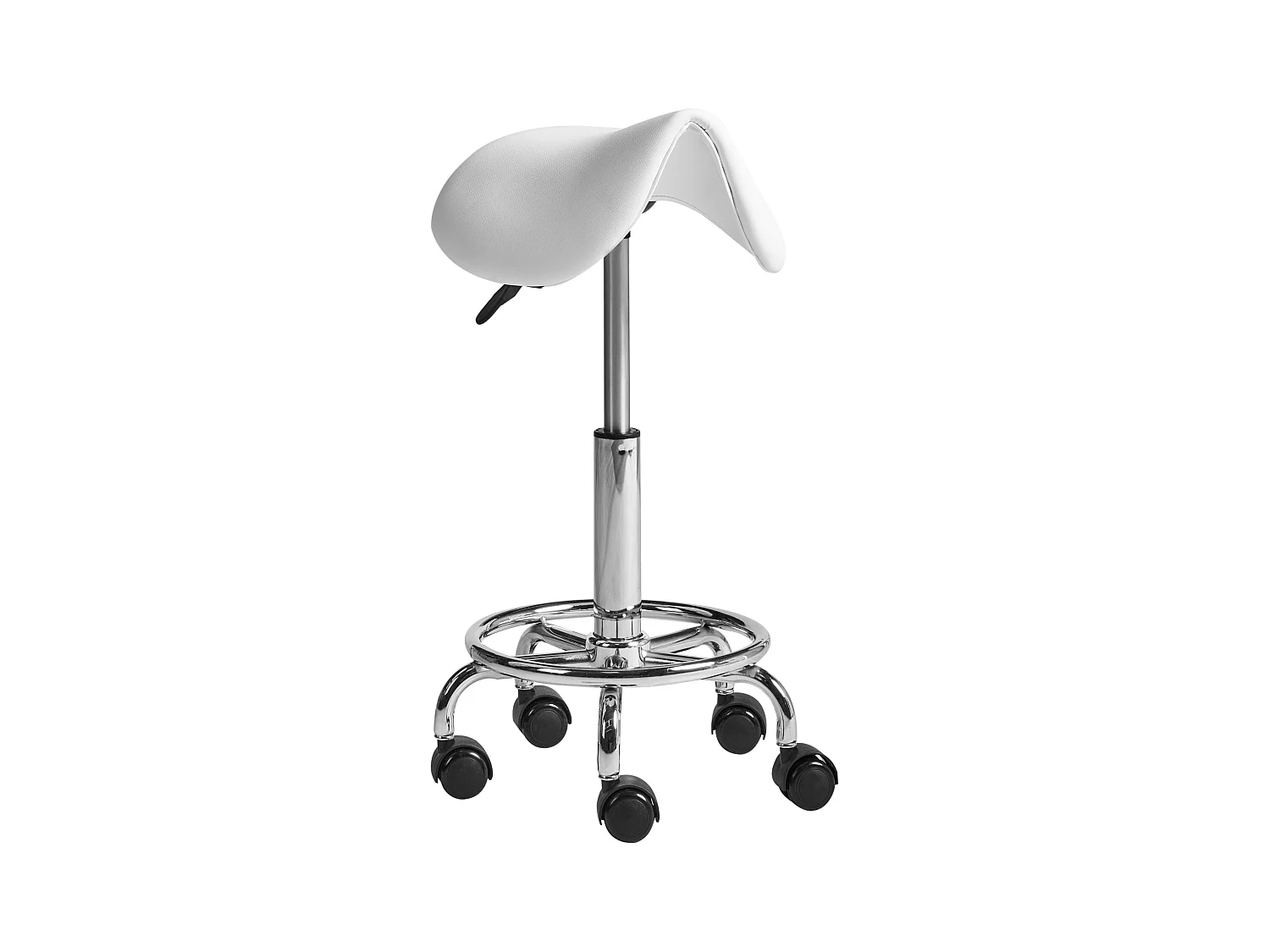 Tabouret de selle DUMONT Cuir PU Blanc