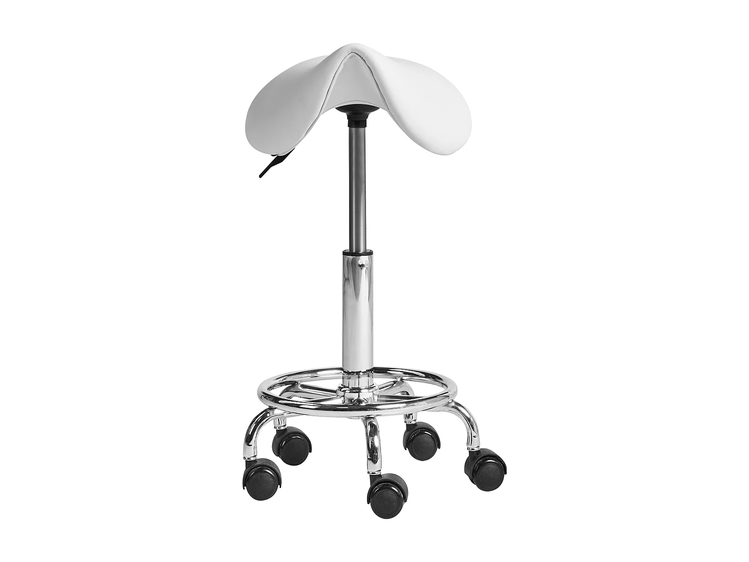 Tabouret de selle DUMONT Cuir PU Blanc