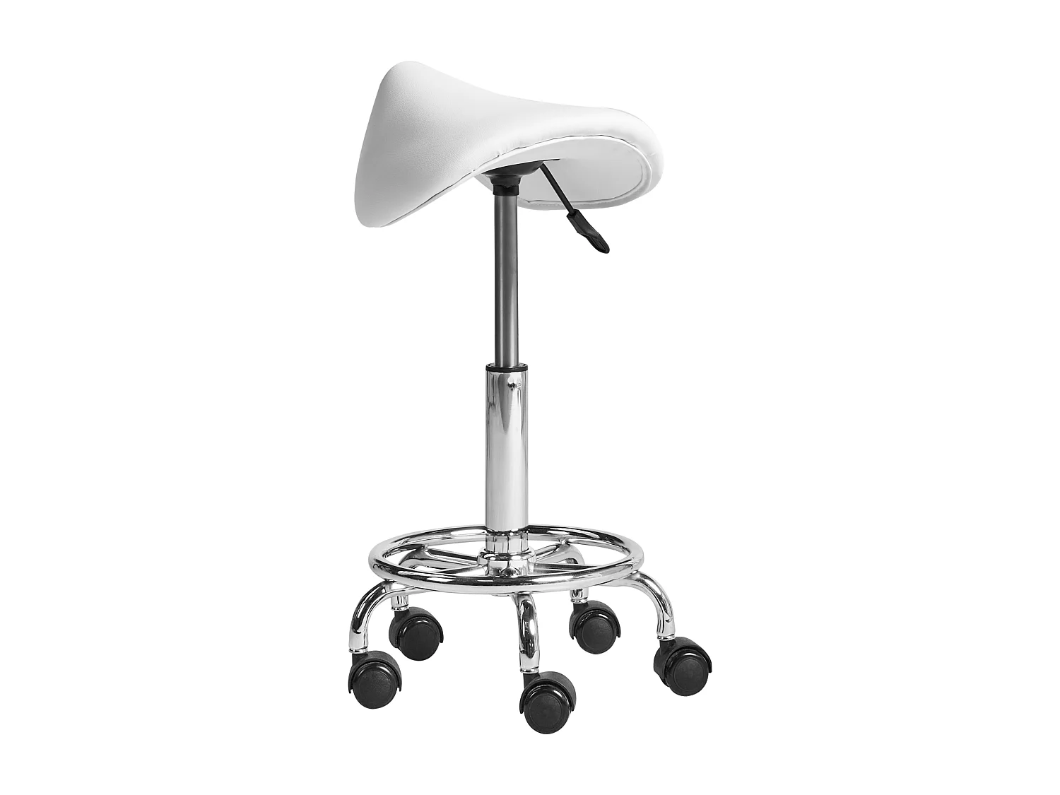 Tabouret de selle DUMONT Cuir PU Blanc