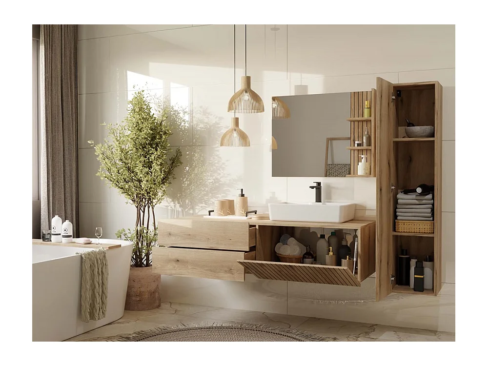 Szafka TIGO 1D|Dąb Evoke | 31x29,5x135 cm |Słupek Łazienkowy