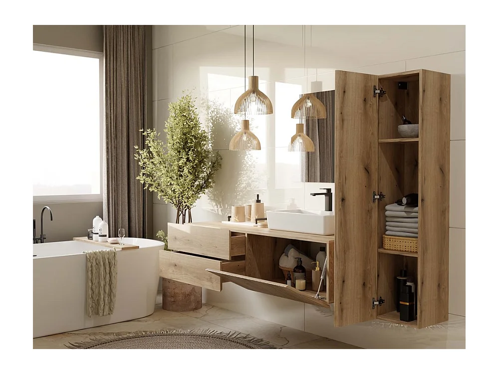 Szafka TIGO 1D|Dąb Evoke | 31x29,5x135 cm |Słupek Łazienkowy