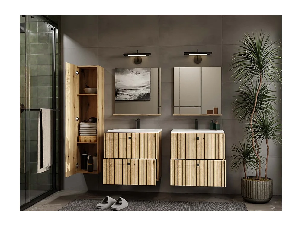 Szafka TIGO 1D|Dąb Evoke | 31x29,5x135 cm |Słupek Łazienkowy