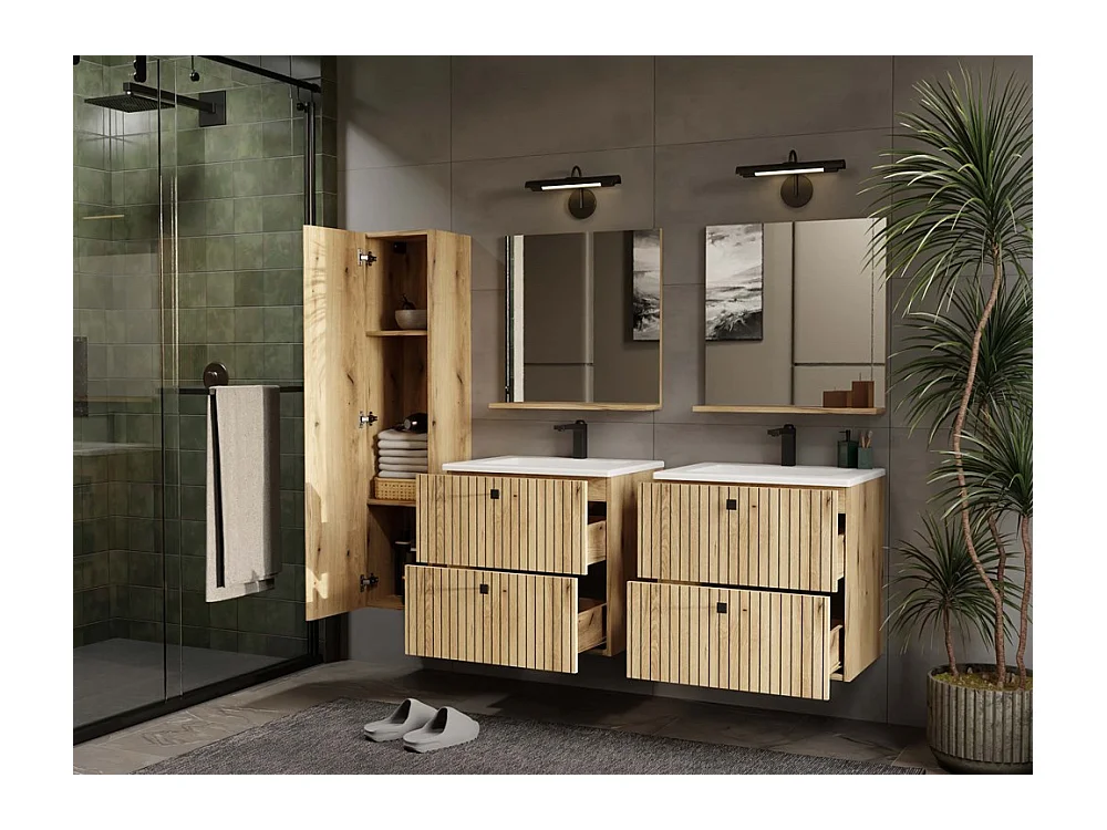 Szafka pod umywalkę wisząca TIGO 60 2S| Dąb  Evoke |  60x45.5x57 cm | 2 szuflady