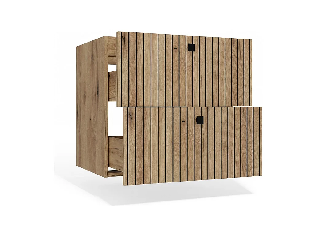 Szafka pod umywalkę wisząca TIGO 60 2S| Dąb  Evoke |  60x45.5x57 cm | 2 szuflady