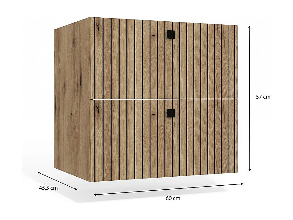 TIGO - mobile sotto lavabo rovere con frontale scanalato