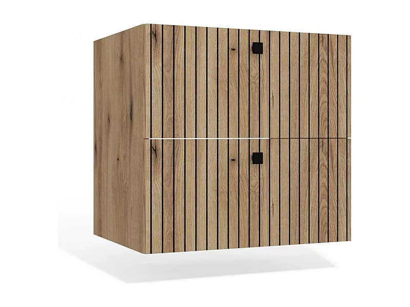 TIGO - mobile sotto lavabo rovere con frontale scanalato