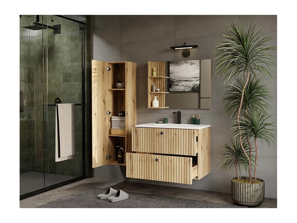 Szafka Łazienkowa TIGO 80 | Dąb Evoke  | 80x47x59 cm | Szafka z Umywalką