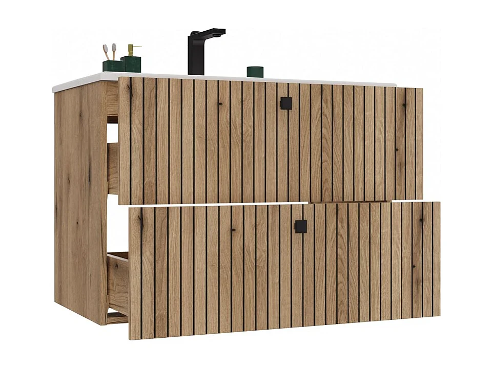 Szafka Łazienkowa TIGO 80 | Dąb Evoke  | 80x47x59 cm | Szafka z Umywalką