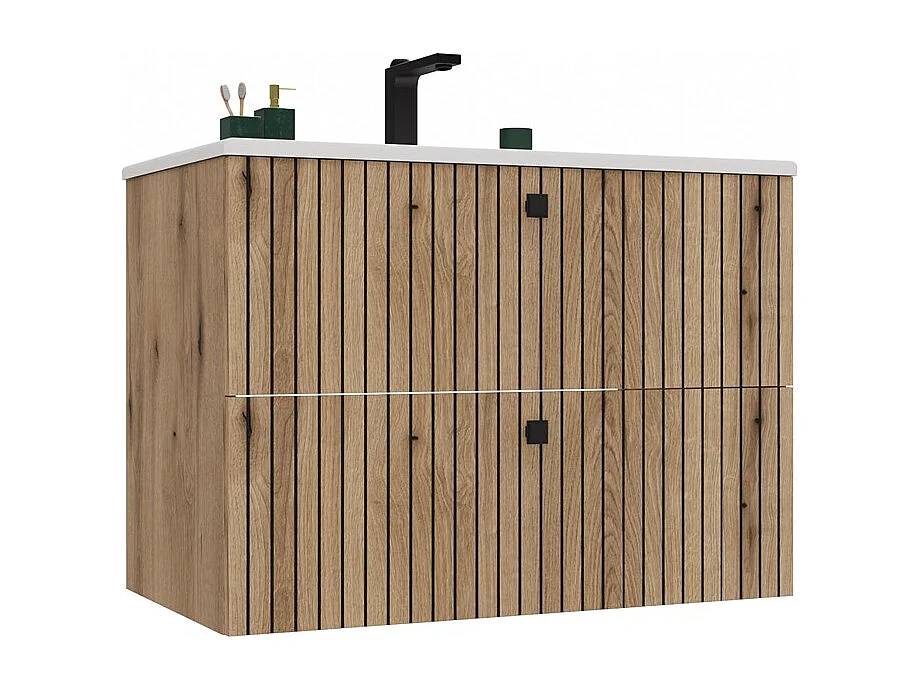 Szafka Łazienkowa TIGO 80 | Dąb Evoke  | 80x47x59 cm | Szafka z Umywalką