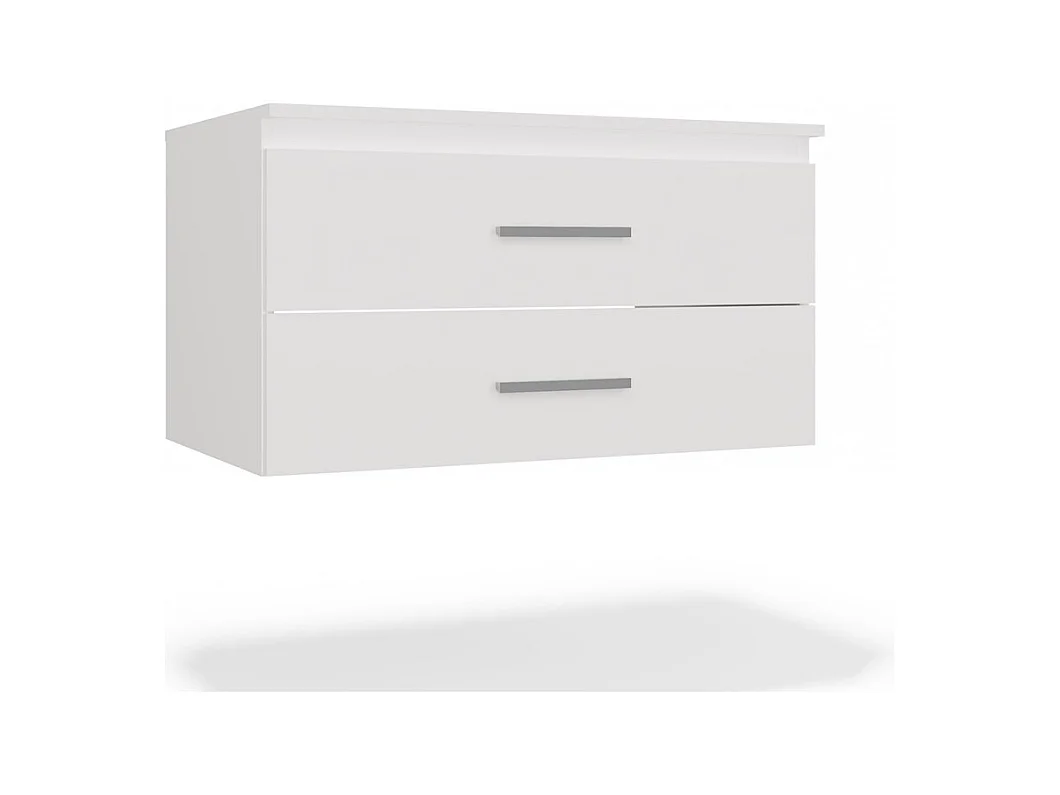 NEL - meuble de salle de bain avec 2 tiroirs pour lavabo, blanc - 80×45×50 cm