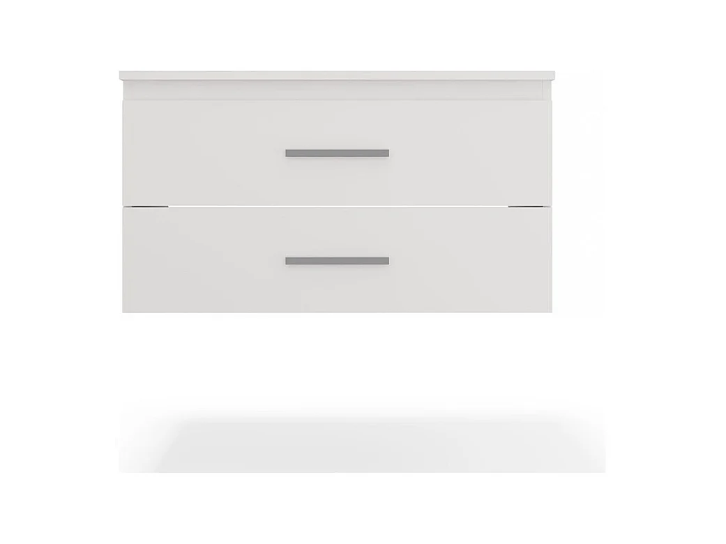 NEL - meuble de salle de bain avec 2 tiroirs pour lavabo, blanc - 80×45×50 cm