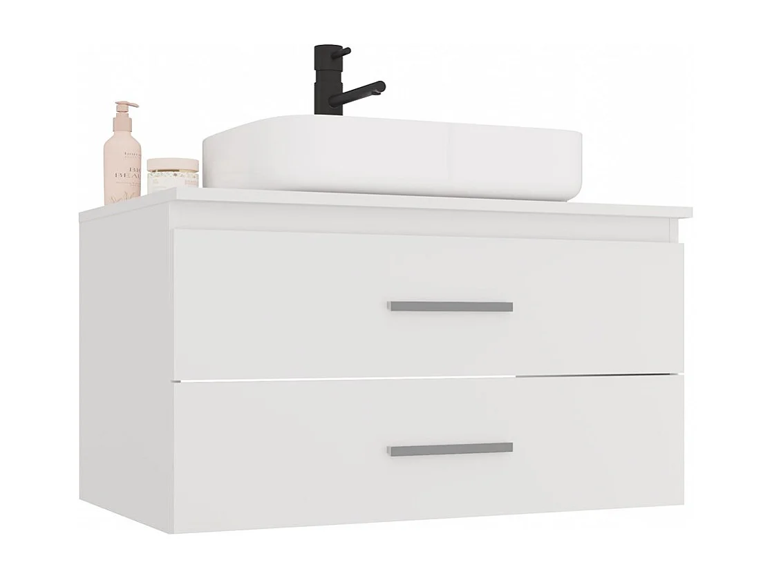 NEL - mueble de baño con 2 cajones para lavabo, blanco - 80×45×50 cm