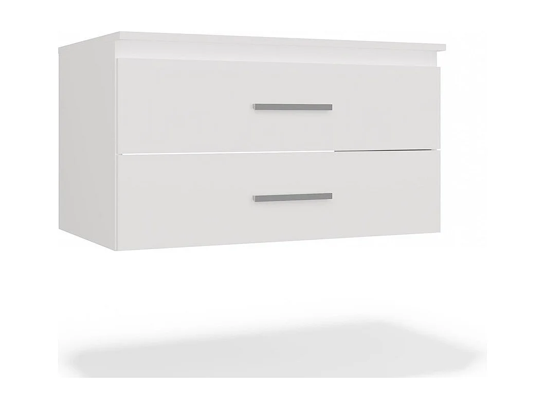 NEL - mobile da bagno con 2 cassetti per lavabo, bianco - 80×45×50 cm