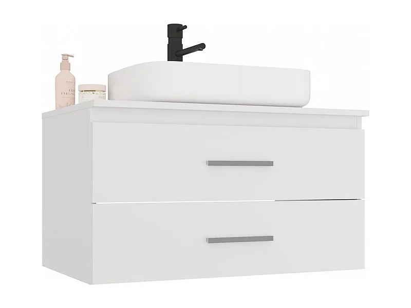 NEL - mobile da bagno con 2 cassetti per lavabo, bianco - 80×45×50 cm