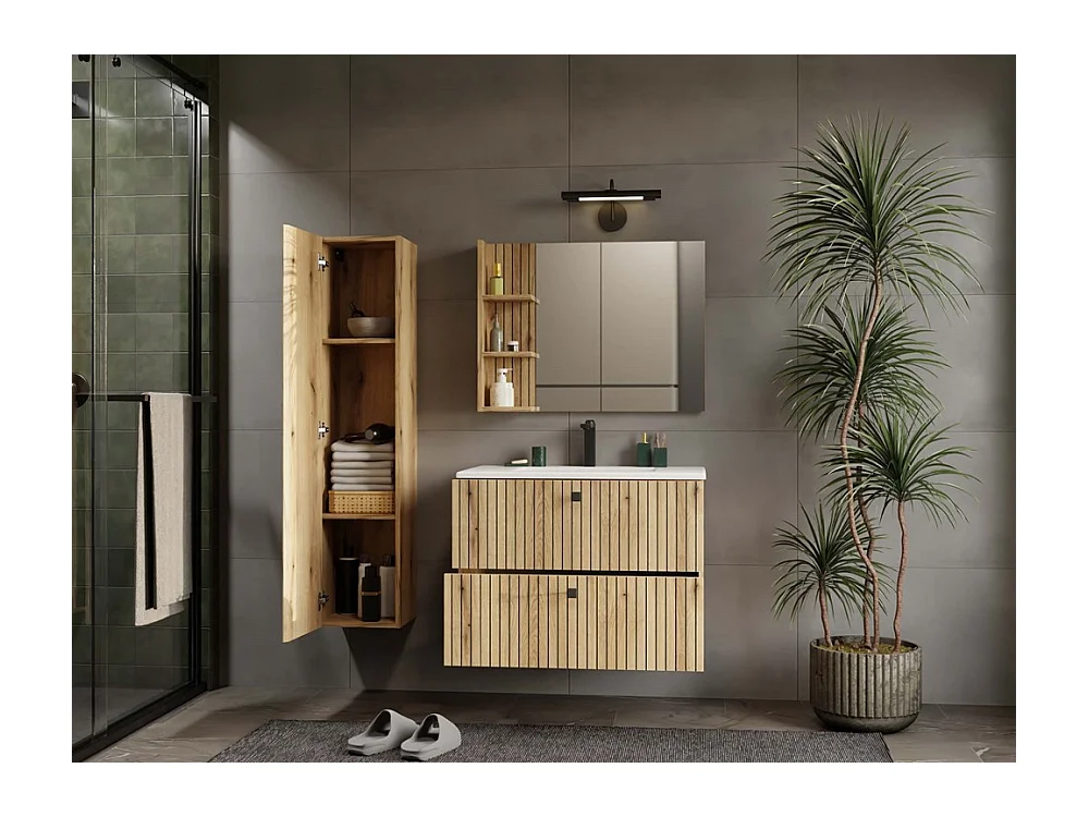 Szafka Łazienkowa TIGO 80 SZAFKA  | Dąb Evoke | 80x45,5x57 cm |2 Szuflady