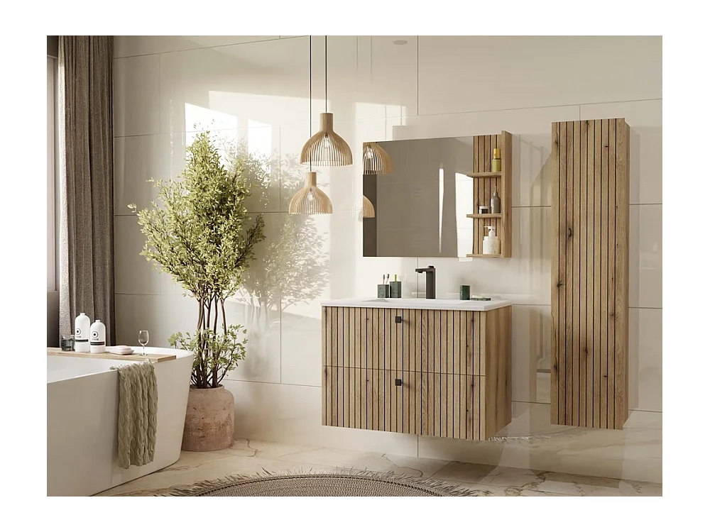 Szafka Łazienkowa TIGO 80 SZAFKA  | Dąb Evoke | 80x45,5x57 cm |2 Szuflady