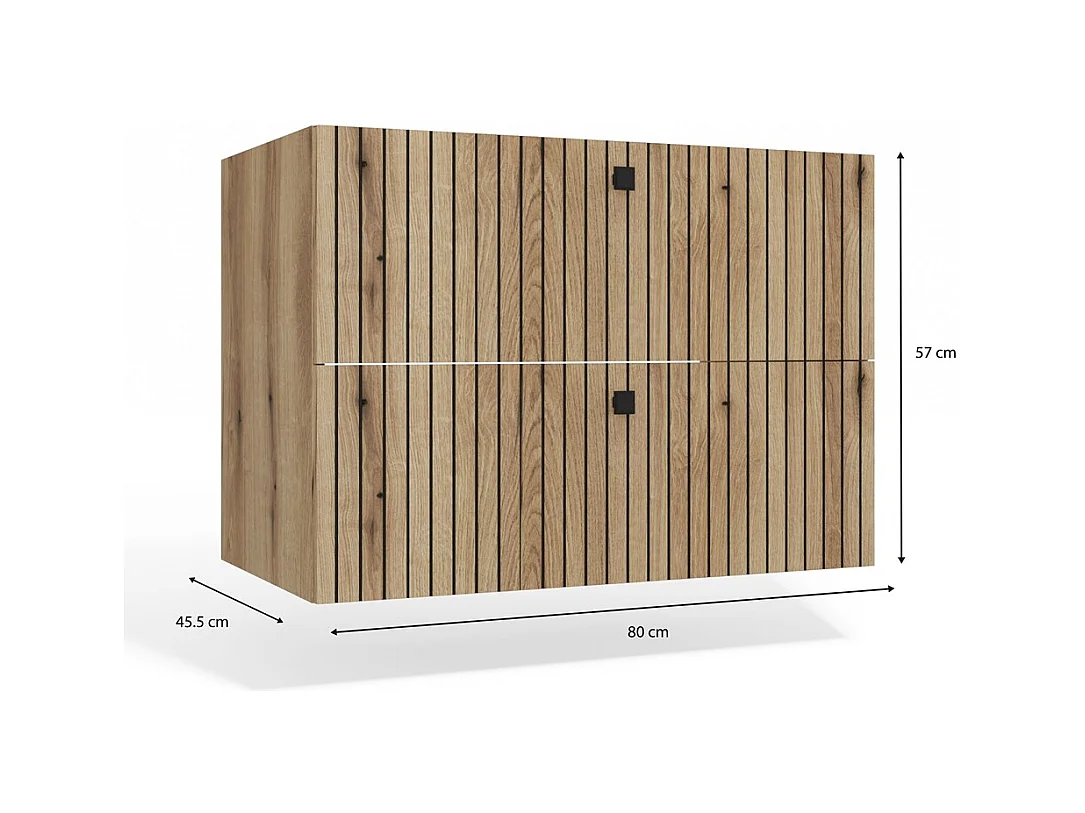 Szafka Łazienkowa TIGO 80 SZAFKA  | Dąb Evoke | 80x45,5x57 cm |2 Szuflady