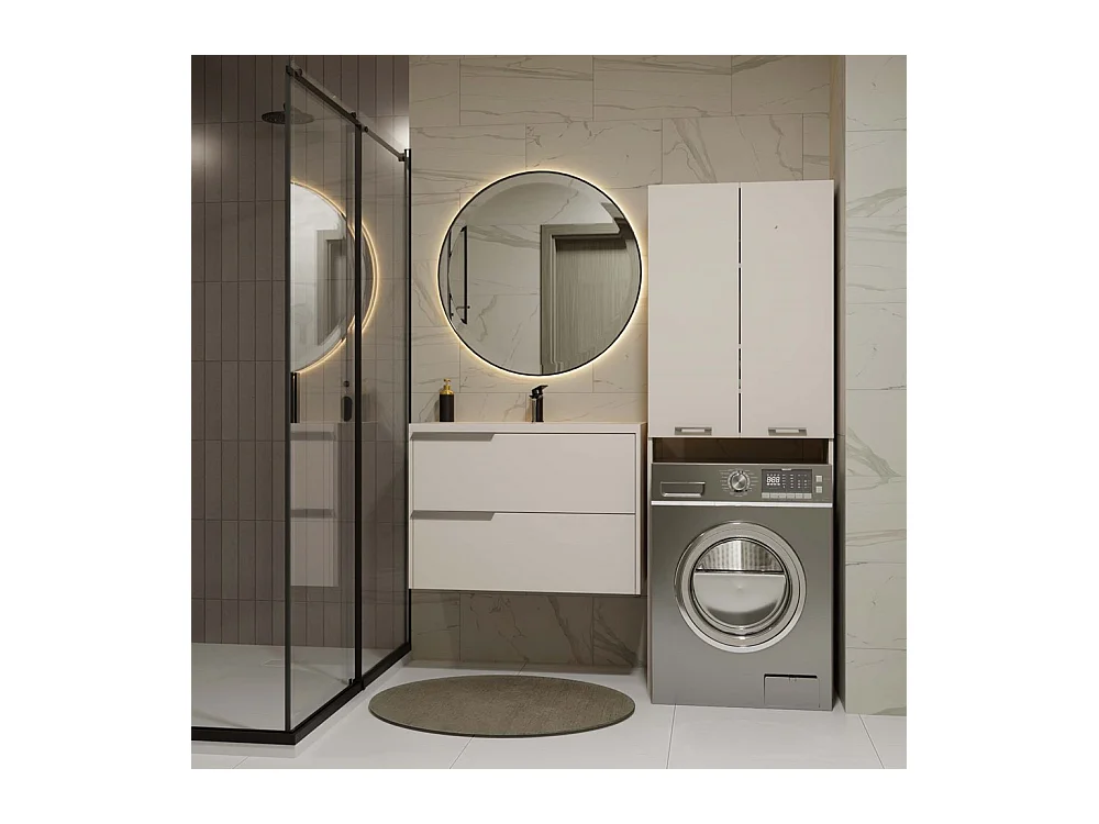 Regał Łazienkowy POLA DD | Kaszmir | 64x30x180 cm | Regał Nad Pralkę