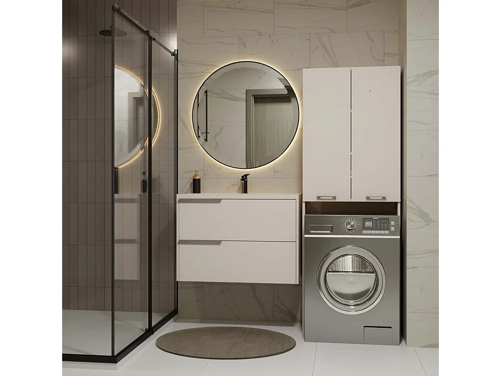 Regał Łazienkowy POLA DD | Kaszmir | 64x30x180 cm | Regał Nad Pralkę