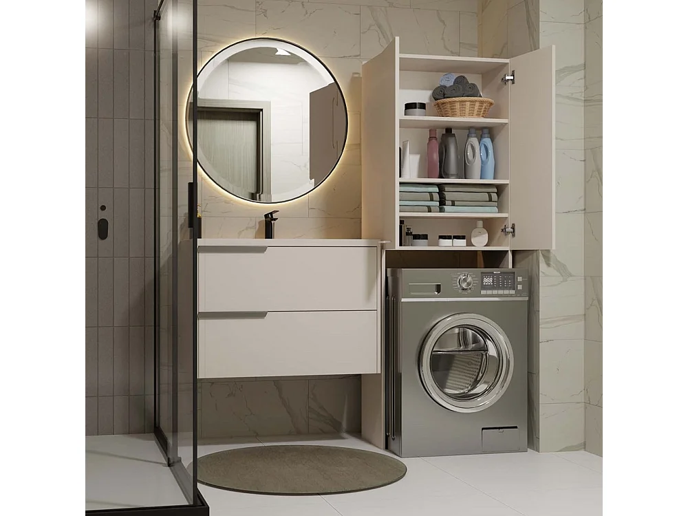 Regał Łazienkowy POLA DD | Kaszmir | 64x30x180 cm | Regał Nad Pralkę