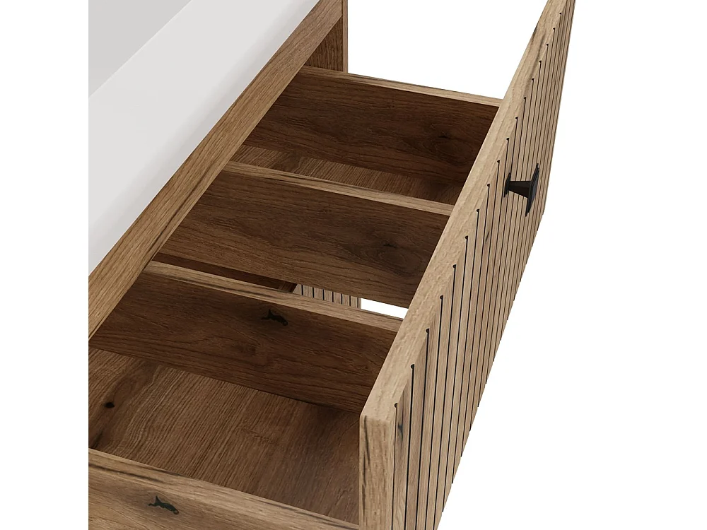 Szafka  Łazienkowa TIGO 60 2S | Dąb Evoke | 60x47x59 cm | Szafka wisząca, 2 szuflady, umywalka