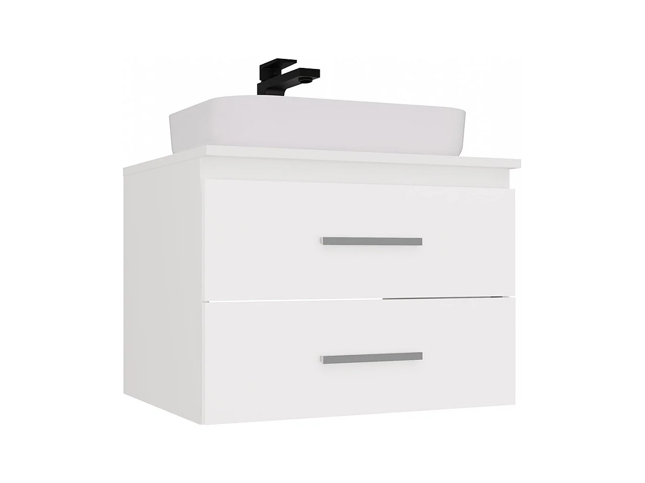 NEL - armario de baño para lavabo, 2 cajones, blanco - 60×45×50 cm