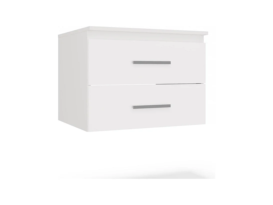 Szafka Łazienkowa NEL 60 | Biała | 60x50x45 cm | Wisząca 2 Szuflady