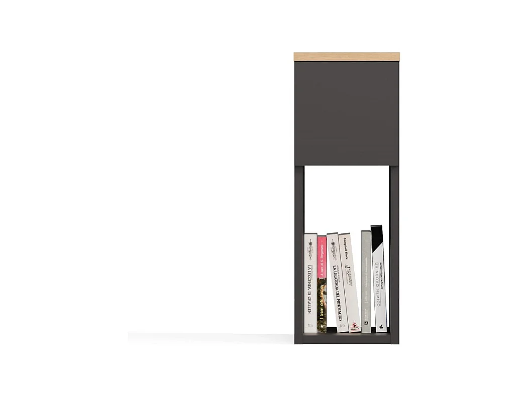 Szafka nocna GALAX 20/1S | Antracyt/ Dąb Artisan | 20x30x55 cm | Nowoczesny stolik z szufladą