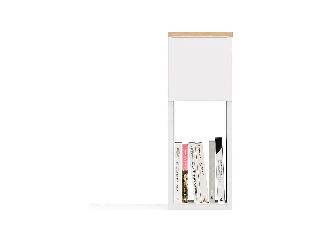 Szafka nocna GALAX 20/1S | Biała/ Dąb Artisan | 20x30x55 cm | Nowoczesny stolik z szufladą