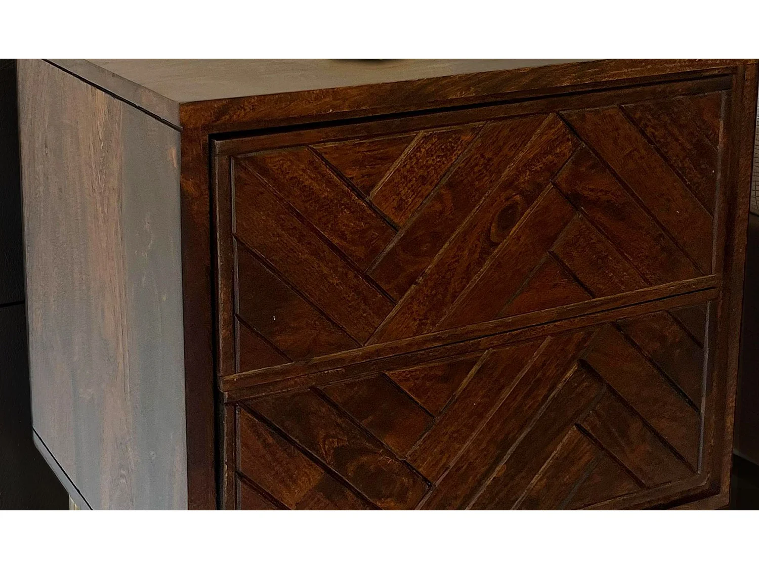 Table de chevet console de nuit lit sommier tapissier bois massif 57 cm