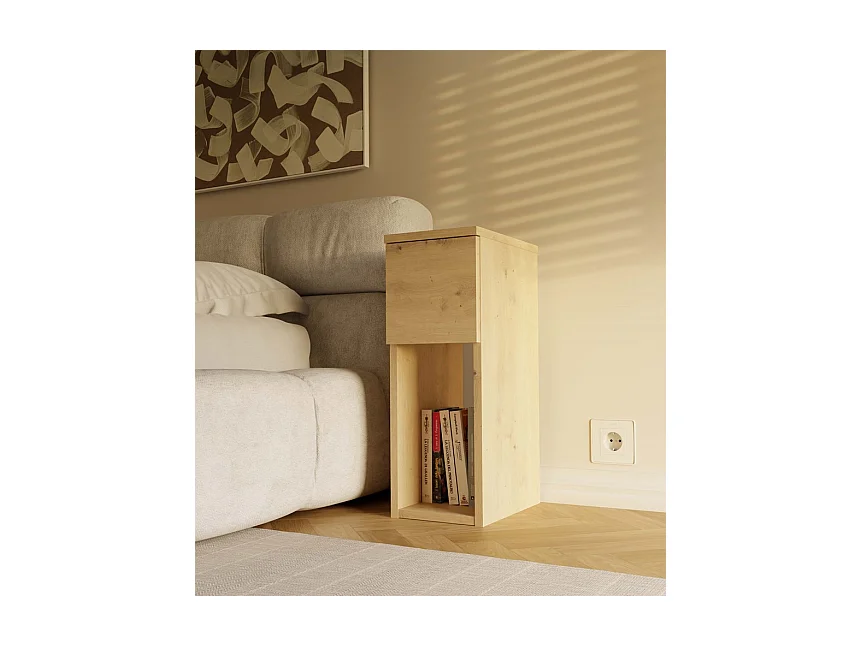 Szafka nocna GALAX 20/1S | Dąb Artisan | 20x30x55 cm | Nowoczesny stolik z szufladą