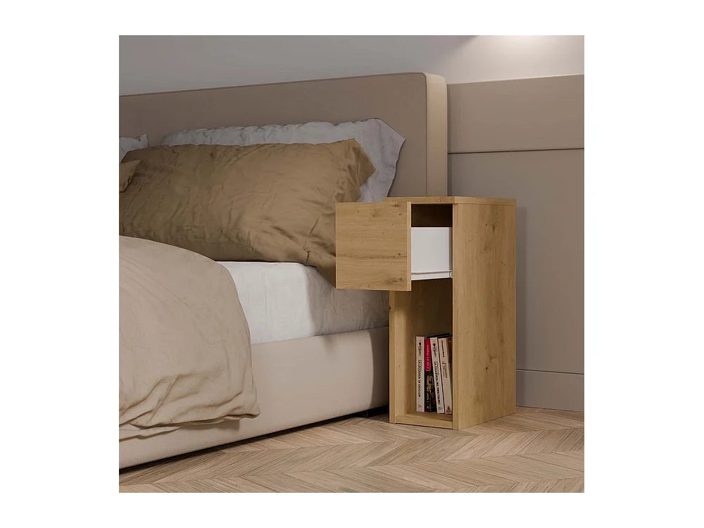 Szafka nocna GALAX 20/1S | Dąb Artisan | 20x30x55 cm | Nowoczesny stolik z szufladą