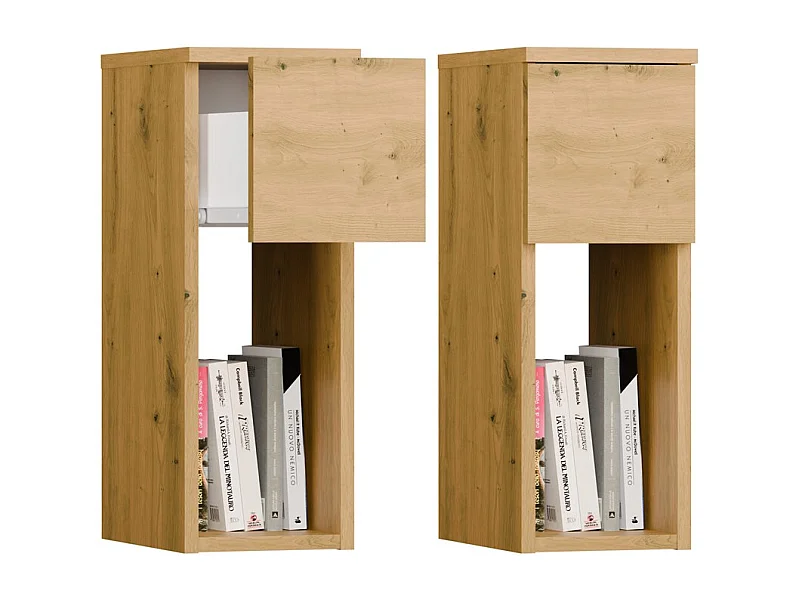 Szafka nocna GALAX 20/1S | Dąb Artisan | 20x30x55 cm | Nowoczesny stolik z szufladą