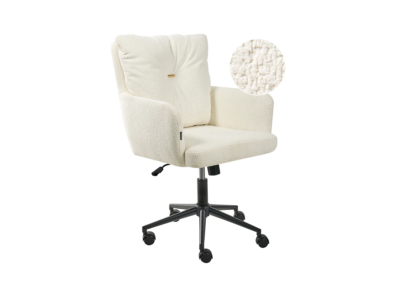 Chaise de bureau ALPINE Bouclé Blanc cassé