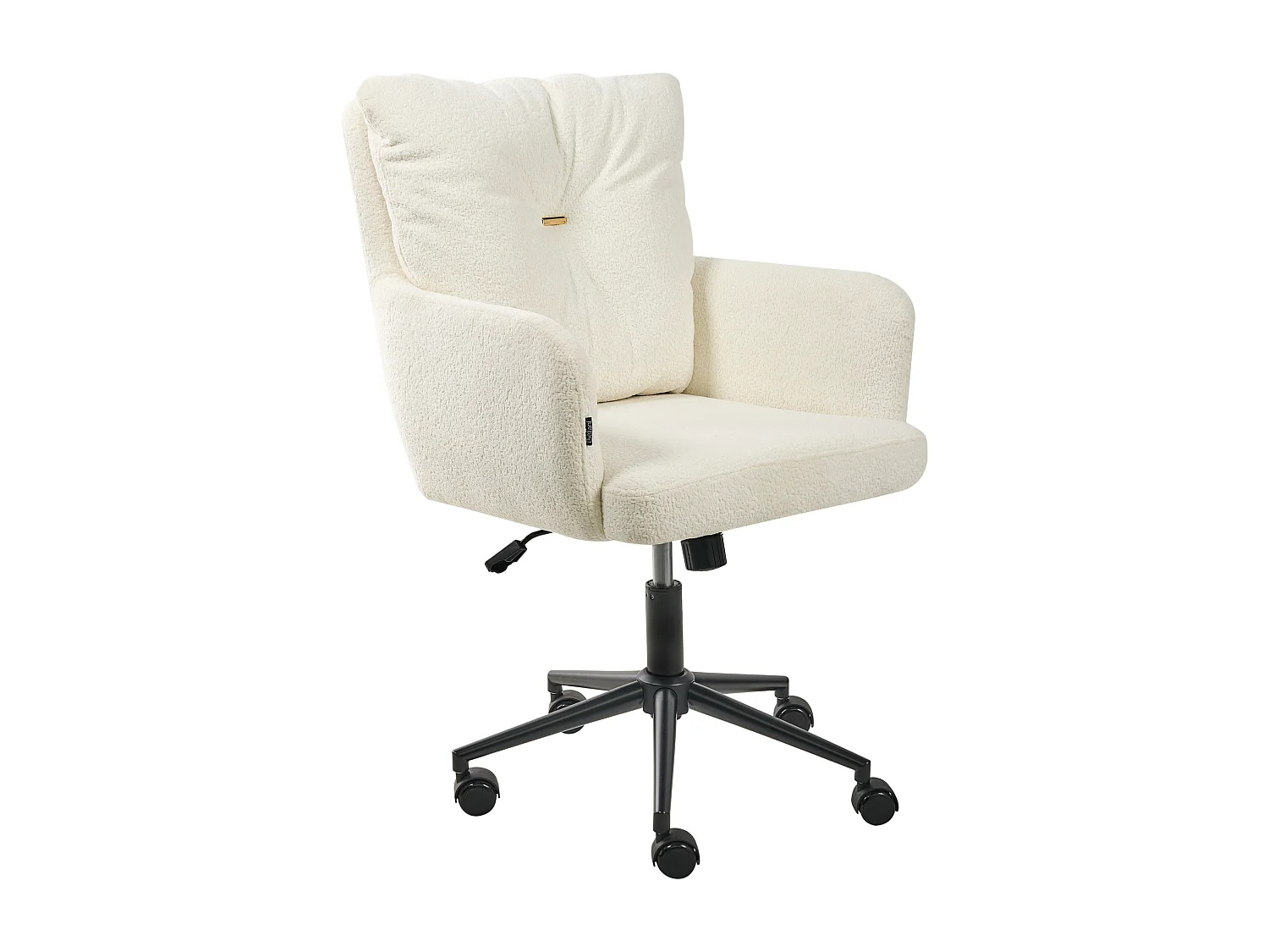 Chaise de bureau ALPINE Bouclé Blanc cassé