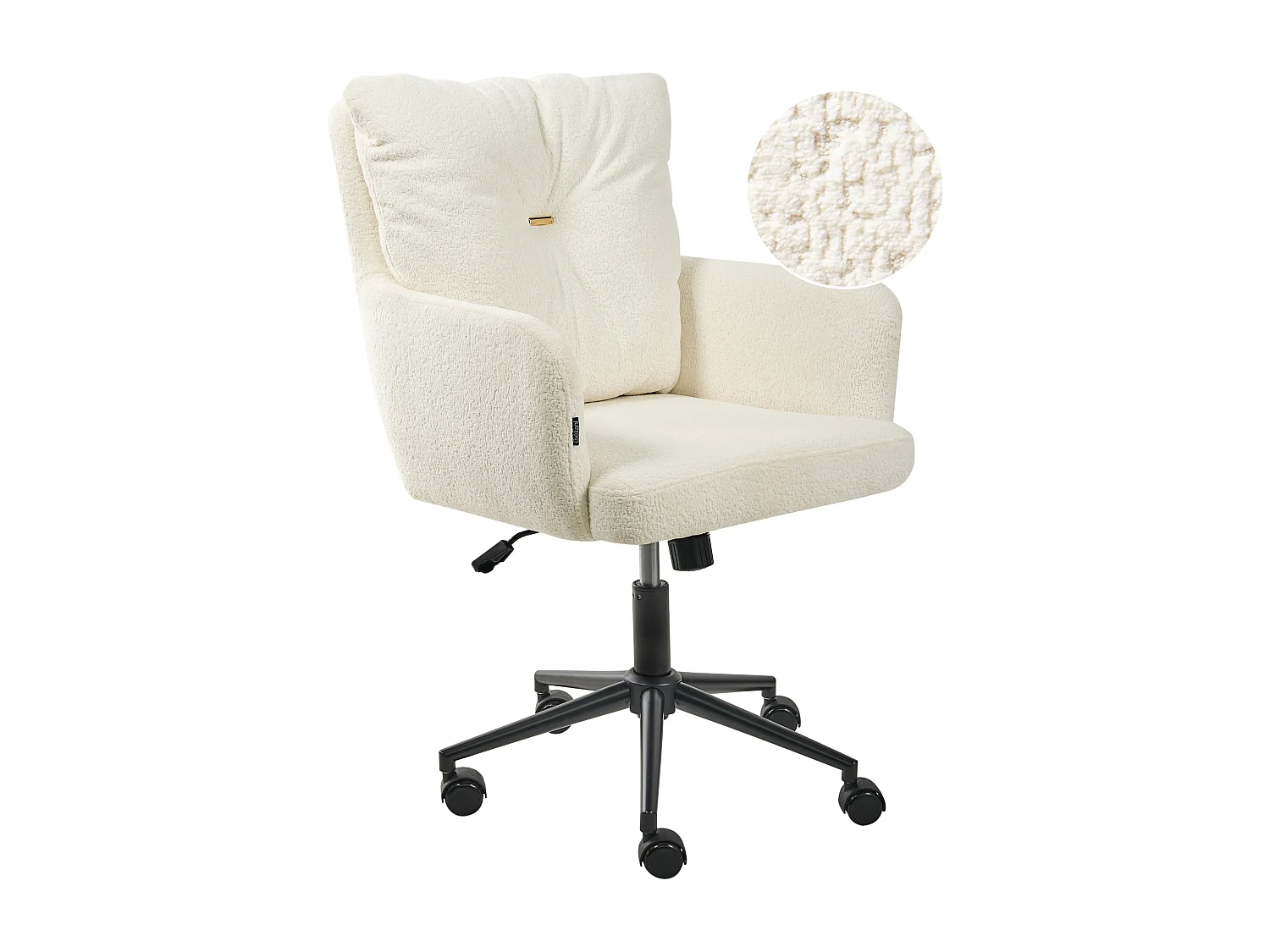Chaise de bureau ALPINE Bouclé Blanc cassé