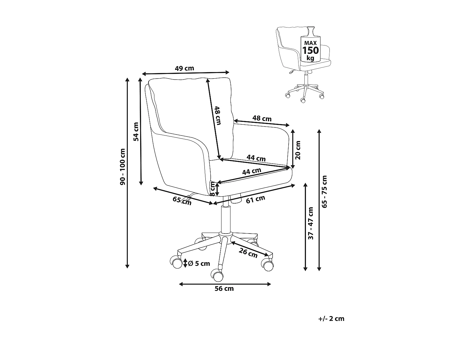 Chaise de bureau ALPINE Fourrure synthétique Gris