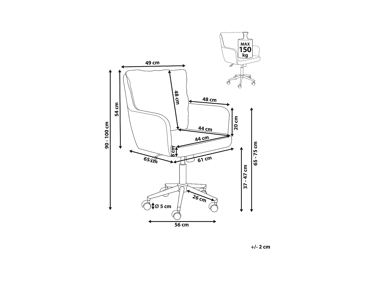 Chaise de bureau ALPINE Fourrure synthétique Gris