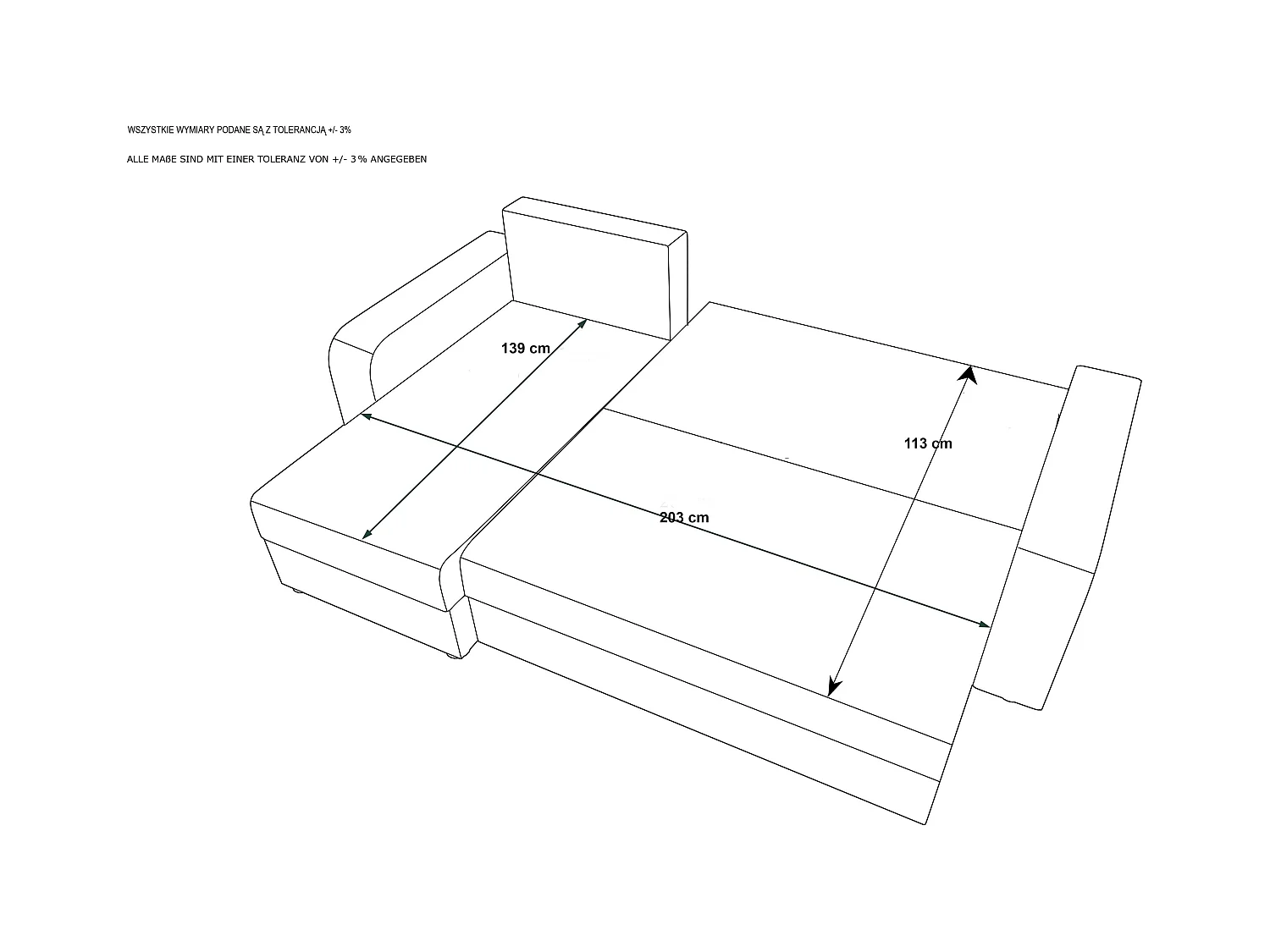 BEDANTE hoekbank HEWLET L BIS Zoom 14 rechts blauw met slaapfunctie L-vormige bank met opbergruimte bedbox woonkamerbank bank sofa slaapbank bedbox slaapbank