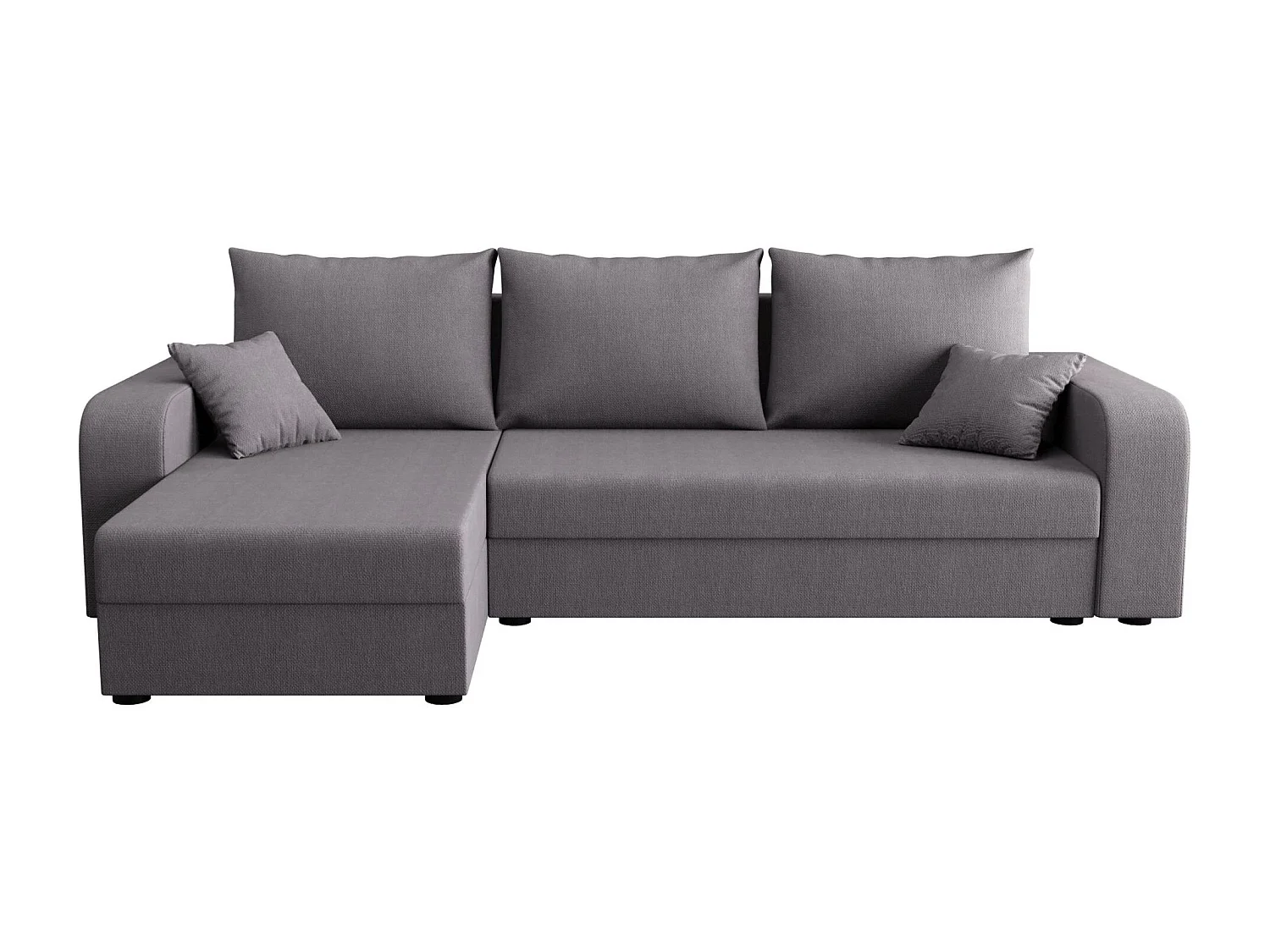 BEDANTE ECKSOFA HEWLET L BIS Cosmic 160 Links Grau mit Schlaffunktion L-Form Sofa mit Stauraum Bettkasten Wohnzimmersofa Couch Sofa Bettsofa Bettkasten Bettcouch
