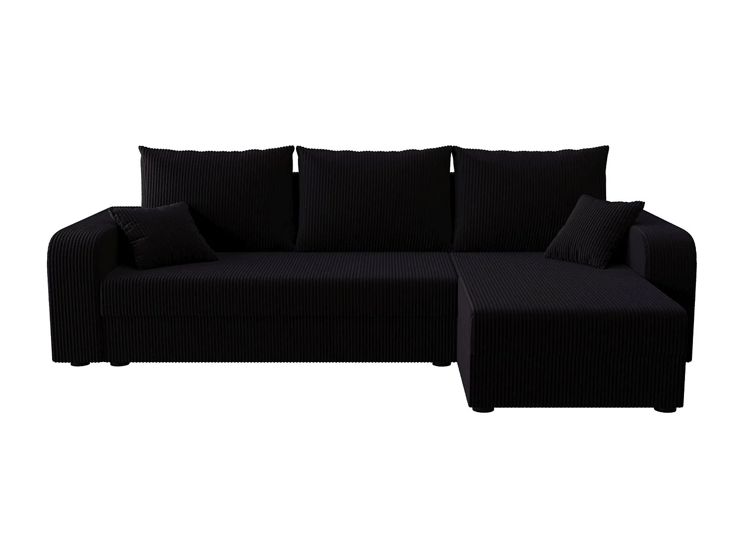 BEDANTE ECKSOFA HEWLET L BIS Zoom 23 Rechts Schwarz mit Schlaffunktion L-Form Sofa mit Stauraum Bettkasten Wohnzimmersofa Couch Sofa Bettsofa Bettkasten Bettcouch
