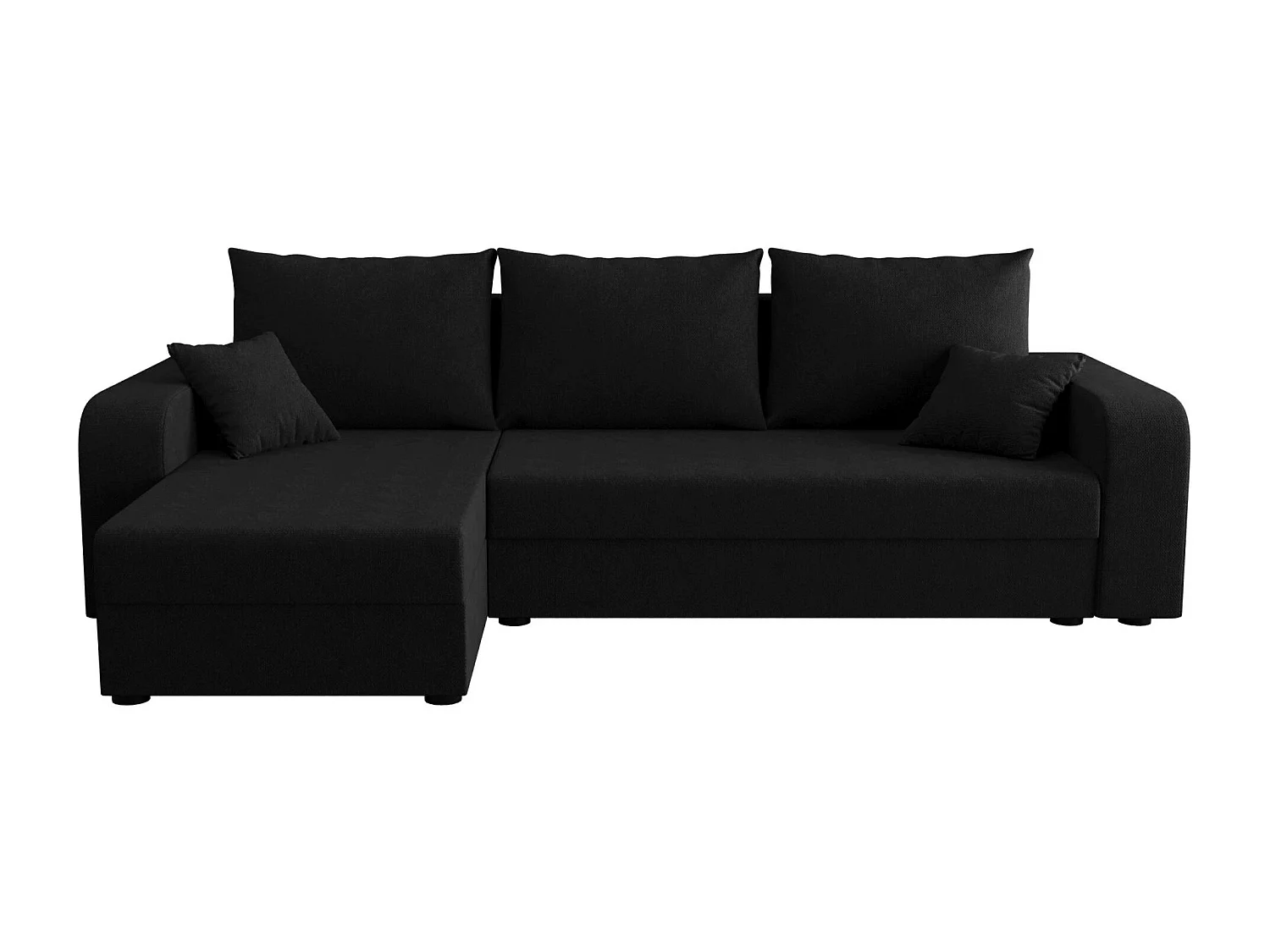 BEDANTE ECKSOFA HEWLET L BIS Cosmic 100 Links Schwarz mit Schlaffunktion L-Form Sofa mit Stauraum Bettkasten Wohnzimmersofa Couch Sofa Bettsofa Bettkasten Bettcouch